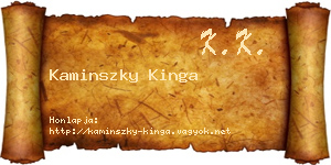 Kaminszky Kinga névjegykártya